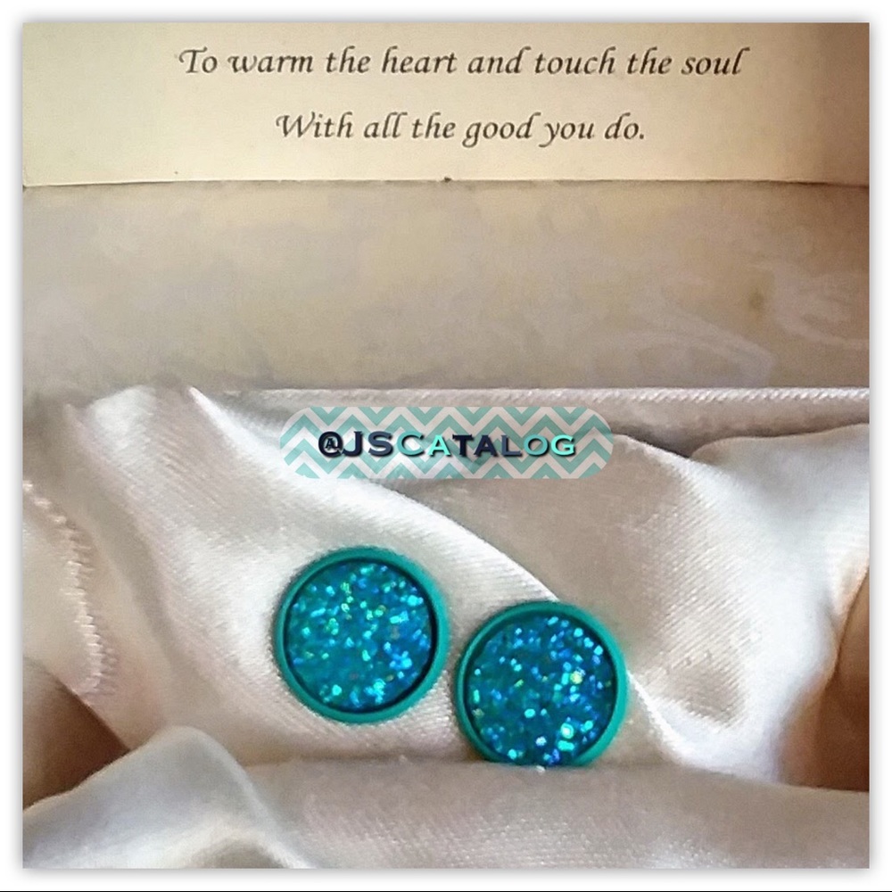 3 x All Turquoise Druzy Earrings